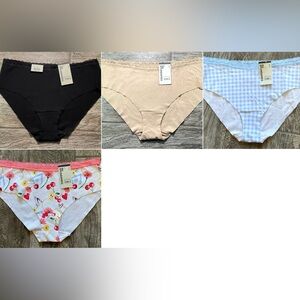 New 4 Pairs of Nobo, No Boundaries Cotton & Lace Hipster Panties Size XL or XXL